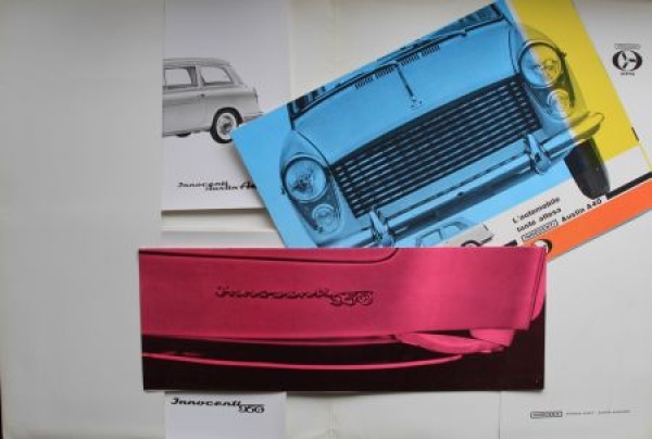 Innocenti 950 Austin A 48  Modelprograms 1960 Presskit with 2 brochures + photos (1106)